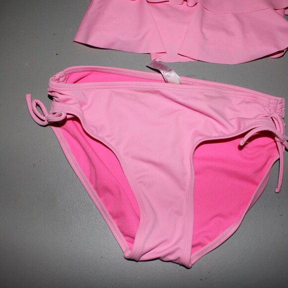 Pink 2 Pcs Justice Tankini Swimsuit Size 14 - Picture 4 of 11